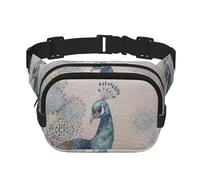 Beautiful Peacock Square Double-Layer Waist Bag Chest Bag Crossbody Bag Running Travel Hiking Waist Bag