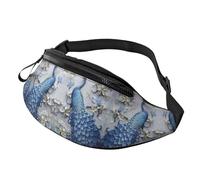 Beautiful Peacock Waist Bag Bumbags for Men Women, Print Polyester Waist Pack for Travel Walking Sport with Adjustable Strap