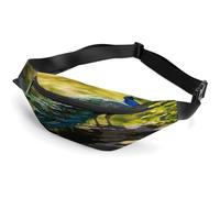 Beautiful Peacock Waist Bag,Durable Sling Bag with Adjustable Strap Crossbody Waist Bag,for Outdoors Workout Traveling Casual Running Hiking Cycling