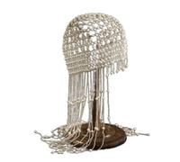 Beautiful Pearls Beaded Belly Dance Headwrap Adjustable Headwear with Tassels Head Hat Elegant Hair Accessory Makes You Stand Out in the Crowd