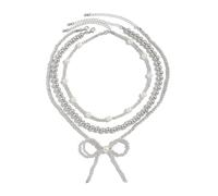 Beautiful Pearls Necklace Enhanced With Delicate Bowknot Pendant Graceful Beaded Necklace Adornment For Women Girls