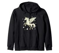 Beautiful Pegasus Galloping Across the Clouds Zip Hoodie