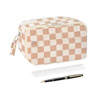 Beautiful Pencil Case - Large Capacity Laptop for Rubber, Pen, Scissors, Ideal for School, Office, Class, Art, Travel, Meetings and Work | Durable and Functional , Square, see
