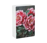Beautiful Peony Flower Cigarette Case 85mm King Size, Crushproof Plastic Cigarette Box Holder for Men Women Cigar Protective Cover Waterproof Cigarettes Holder 20 Capacity