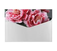 Beautiful Peony Flower File Folder, Plastic Accordion File Folders with 6 Pockets, Expanding File Organizer with Snap Closure, Portable Document Paper Organizer, Office Supplies Filing Folders