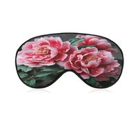 Beautiful Peony Flower Sleeping Mask Sleep Mask for Side Sleeper Relaxing Zero Pressure Night Blindfold Light Block-Out Eye Mask for Sleep with Easy Adjustable Strap