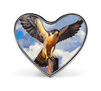 Beautiful Peregrine Falcon Bird Badge Heart Shape Cute Brooch Pins Button Badges for Backpack Jackets Hats Decor