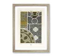 Beautiful Persian Pattern By Albert Racinet Vintage Framed Wall Art Print, Ready to Hang Picture for Living Room Bedroom Home Office Décor, Oak A3 (34 x 46 cm)