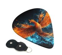 Beautiful phoenix Guitar Plectrums, 6 Guitar Plectrums, Printed on both sides for Electric Guitar Bass Ukulele (0.46 mm 0.71 mm 0.96 mm)