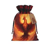 Beautiful Phoenix Holiday Printed Drawstring Pouch M For Party, Wedding, And Festival, Lightweight Polyester