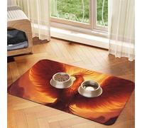 beautiful phoenix Pet Water Absorbent Faux Leather Feeding Mat 30x45cm Non Slip Durable Mat for Cat and Dog Bowls