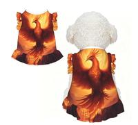 beautiful phoenix Ruffle Dog Dress Frilly Sleeveless Breathable Summer Party for Small Dogs Cats L