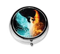 Beautiful Phoenix This Small, Round, Three-Compartment Travel Pill Box is Perfect for Storing Daily medications, Vitamins, and on-The-go.