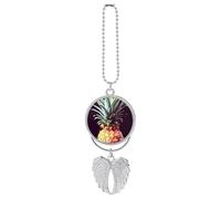 Beautiful Pineapple Car Hanging Pendant, Zinc Alloy Rearview Mirror Charms - Relieve Visual Fatigue, Vintage Keychain Pendant, Lucky Car Interior Hanging Decoration, Silver-Style
