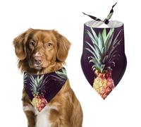 Beautiful Pineapple Dog Bandanas for Feeding Grooming, Triangle Pet Bibs Washable Pets Scarf for Cats & Dogs