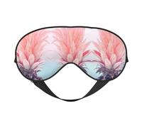 Beautiful Pineapple Print Sleep Mask Silk Eye Cover Soft Satin Blindfold Elastic Strap Night Eyeshade Travel Nap for Women Men