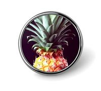 Beautiful Pineapple Round Badge for Men Women, Durable & Stylish Lapel Pins, Lightweight Metal Badges for Shirts, Jackets, Hats
