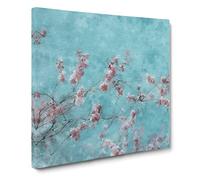 Beautiful Pink Cherry Blossom Tree Canvas Print | Gallery Wrapped 30mm Frame Wall Art | 14x14 inches | Ready to Hang | Modern Floral Picture | Living Room Bedroom Lounge Office