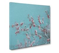 Beautiful Pink Cherry Blossom Tree Canvas Print | Gallery Wrapped 30mm Frame Wall Art | 20x20 inches | Ready to Hang | Modern Floral Picture | Living Room Bedroom Lounge Office