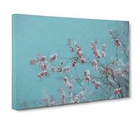 Beautiful Pink Cherry Blossom Tree Canvas Print | Gallery Wrapped 30mm Frame Wall Art | 24x16 inches | Ready to Hang | Modern Floral Picture | Living Room Bedroom Lounge Office