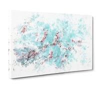 Beautiful Pink Cherry Blossom Tree Watercolour Canvas Print | Gallery Wrapped 30mm Frame Wall Art | 20x14 inches | Ready to Hang | Modern Floral Picture | Living Room Bedroom Lounge Office