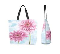 Beautiful Pink Daisy Tote Bag for Women Ladies Handbags Shoulder Bags For Work Beach Travel Shopping