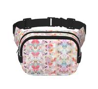 Beautiful Pink Flower Print Stylish and Practical Waist Bag,Adjustable,Perfect for Travel,and Outdoor Activities