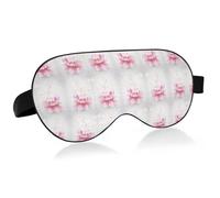 Beautiful Pink Lotus Flower Shining Sparkle Stars on White Adjustable Sleep Mask Lightweight Blindfold with Fashion Patterns Elastic Hidden Strap Relaxing Light Block 9.45 x 3.9 inch