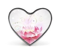Beautiful Pink Lotus Flower Shining Sparkle Stars on White Heart Brooch Pin, Unisex Smooth Surface Lapel Tie Pin, Lightweight Badge Jewelry Crafts Decor for Costume Accessory Men Women