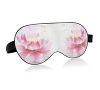 Beautiful Pink Lotus Flower Shining Sparkle Stars on White Style Adjustable Sleep Mask Lightweight Blindfold with Fashion Patterns Elastic Hidden Strap Relaxing Light Block 9.45 x 3.9 inch