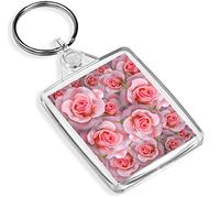 Beautiful Pink Rose Keyring -IP02- Flowers Pretty Love Sweet Floral #16322