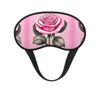 Beautiful Pink Roses Black Border Satin Sleep Mask for Light Blocking Comfort