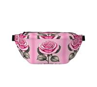 Beautiful pink roses Crossbody Waist Bag with Multiple Pockets, Easy To carry, Suitable for Sports, Travel and Daily Use.