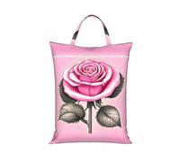 Beautiful Pink Roses Large Laundry Bag For Travel-Waterproof Dirty Clothes Hamper With Zip, Reusable Wash Bag For Gym Camping Beach