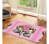 Beautiful pink roses Pet Absorbent Leather Tablecloth 40x60cm with Non-Slip Rubber Base for Cats and Dogs