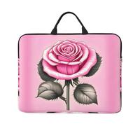 Beautiful Pink Roses Print 14in Laptop Case Sleeve Bag – Padded for Protection, Portable Handle & Smooth Zipper