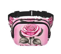 Beautiful pink roses Square Double-Layer Waist Bag for Outdoor Activities Such as Sports, Travel, Hiking, Cycling