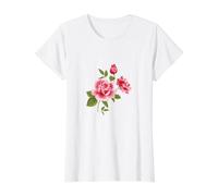 Beautiful Pink Roses Value Graphic T-Shirt, Women, White, L