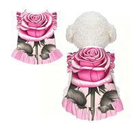 Beautiful pink roses XS Pet Apparel for Small Dogs-Cute Summer Outfit for Puppy, Soft Breathable Pet Clothes for Cat