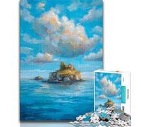 Beautiful Pink Sky Oil Painting Adult Jigsaw Puzzles 1000,Learning Educational Toys Family Games with Matching Poster And Trivia Sheet (38x26cm)