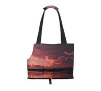 Beautiful Pink Sky Printed pet Shoulder Bag - Foldable Design, Small cat and Dog Travel Bag