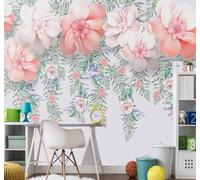 Beautiful Plants Vines Pink Flowers 3D Wallpaper Easy Install Feature Office Living Room Sofa Bedroom TV Background Wall Decoration-400cm×280cm