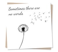 Beautiful Poignant Grief or Sympathy Card For Loss of A Loved One - Dandelion In The Wind - Sometimes There Are No Words - For Relative, Friend, Colleague