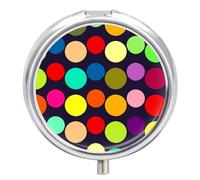 Beautiful Polka Dot Pill Organizer 3 Compartment Travel Pillbox with Mirror Daily Medicine Pill Case Metal Pill Box for Purse & Pocket Portable Small Medicine Box Round Vitamin Case Container