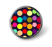 Beautiful Polka Dot Round Badge Personalized Metal Lapel Pin Badges Fit Clothing Bags Hat Humorous Printed Brooch Badge Party Decorations Accessories for Men Women