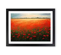 Beautiful Poppies Flowers H1022 Framed Print for Living Room Bedroom Home Office Décor, Wall Art Picture Ready to Hang, Black A2 Frame (64 x 46 cm)
