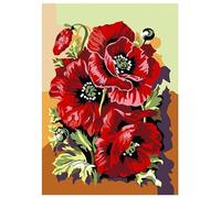 Beautiful Poppies Paint by Numbers Kits for Adults,DIY Canvas Oil Painting Kit for Adults Kids with Paint Brushes Acrylic Pigment Drawing Paintwork for Home Wall Decor Gift,16x20 inch(with Frame)