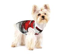 Beautiful Poppy Flower Ink Print Adorable Cotton Small Dog Clothes Pet Shirt, Soft Breathable Sleeveless Tank Top For Puppy, Cats And Chihuahua