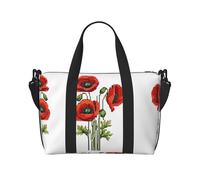 Beautiful Poppy Flower Ink Print Italy Flag Print Versatile Handbag for Travel,Hand-Held Crossbody Travel Bag for Your Every Need