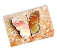 Beautiful Popup Butterfly Card Retro Flower Designs Foldable Greeting Card for Romance Gestures and Memorable Gifts Pliable Butterfly